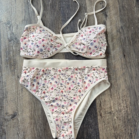 NWOT Caroline Constas floral bikini swimsuit C14